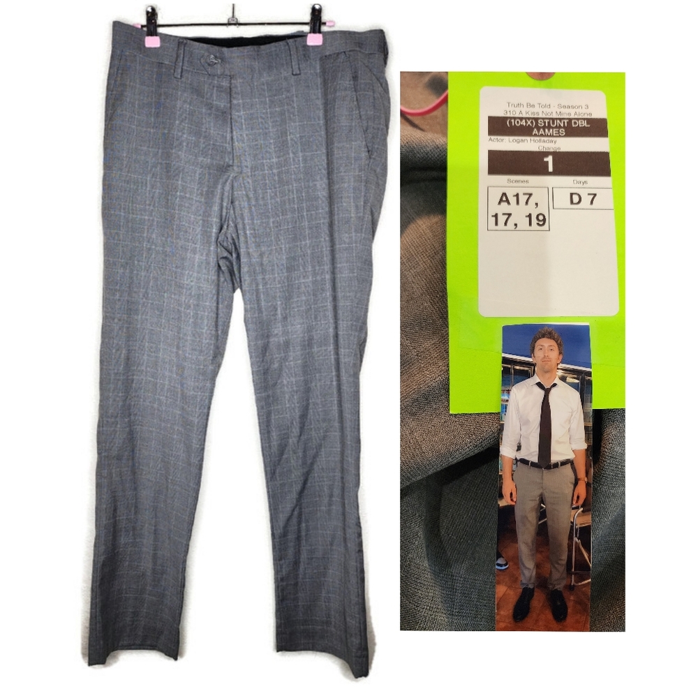 ZNT18 by Zanetti Dress Pants in Gray Glen Plaid Size 35